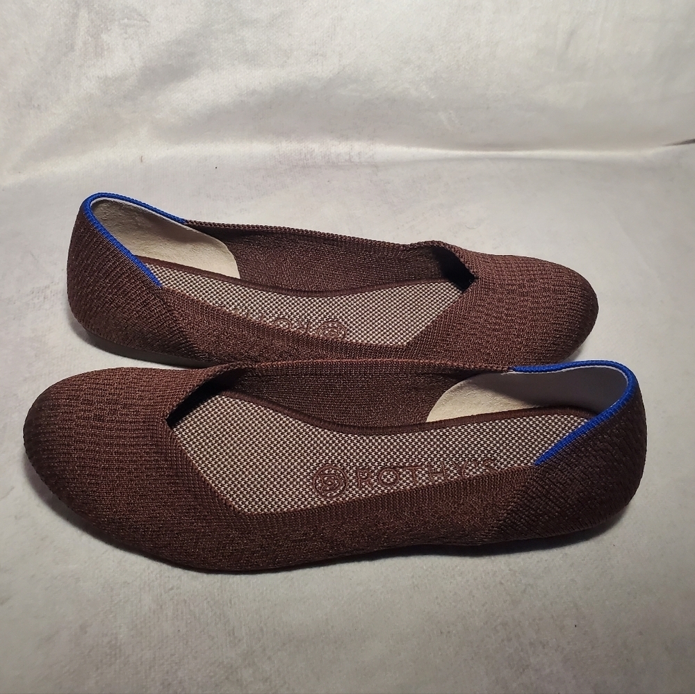 Rothy’s The Flat Women's Truffle Python Round Toe Ballet Brown Size 8